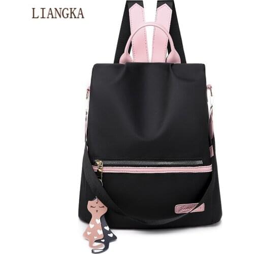 2020 Casual Oxford Backpack Women Black Waterproof Nylon Schoolbags for Girls High Quality Fashion Travel Tote Backpacks