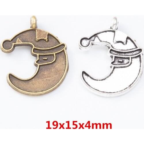 60 pieces of retro metal zinc alloy moon pendant for DIY handmade jewelry necklace making 7434