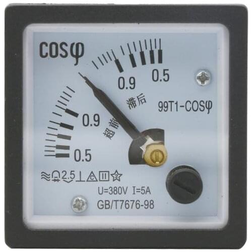 99T1/SQ48-cos 48*48mm Power Factor Panel Meter 0.5-1-0.5 Pointer Analog cos Meter