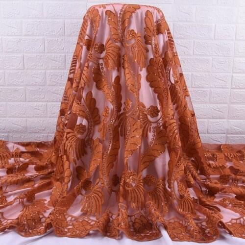 African Net Lace Fabric 2020 High Quality Lace French Tulle Lace For Wedding Soft Nigerian Lace Fabrics With Sequins Y2012