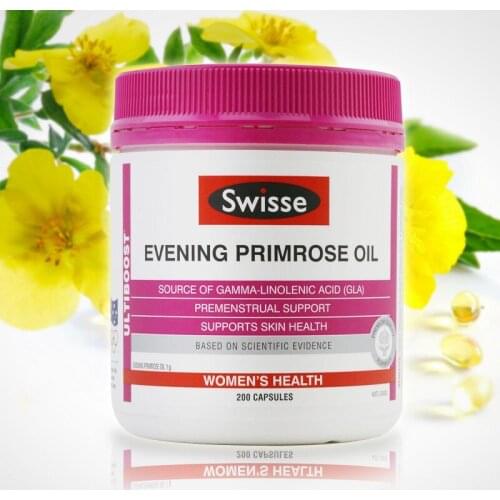 Australia Swisse Evening Primrose Oil EPO GLA Support Women Healthy Menstrual Cycle Help with Premenstrual Syndrome PMS Symptoms