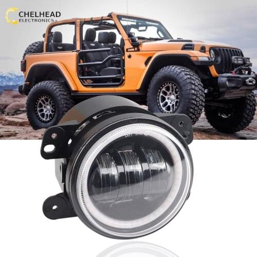 Car Led DRL White Yellow Angel Eyes Fog Light Daytime Running Bulbs for Jeep Wrangler Led Fog Lamp Driving Spot Lights