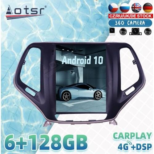 For JEEP CHEROKEE 2016+ Tesla style Android Car Radio Player GPS Navigation 360 Camera Auto Stereo Multimedia DSP Carplay 4G LTE