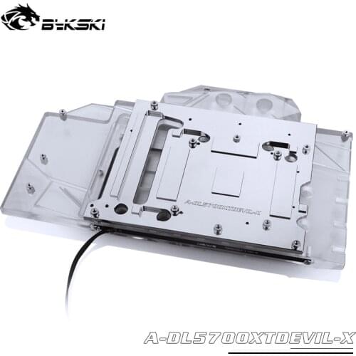 BYKSKI Water Block use for Dataland Power Colour 5700XT Red Devil/Dragon Support A-RGB/RGB Full Cover Copper Radiator Block