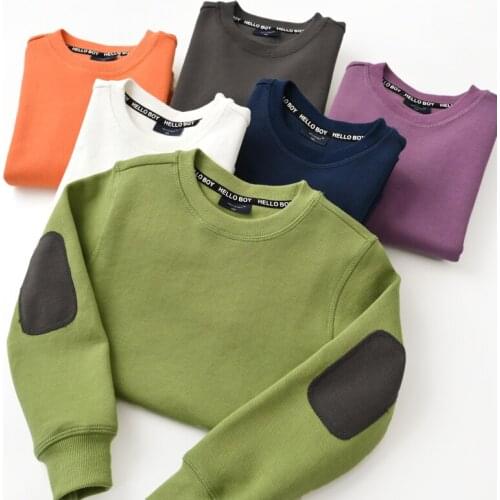 New Spring Autumn Children Sweatshirts Pure Color Long Sleeve Boys Hoodies Korean Style Unisex Kids Casual Pullovers Tops