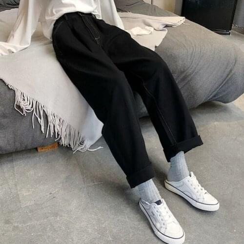 Jeans Women Solid Loose Straight Korean Style Simple All-match Spring Autumn Female Bottom College Jeans for Girls Streetwear