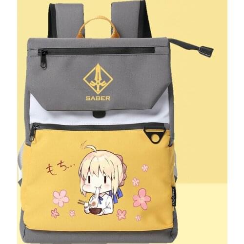 FGO Fate Grand Order Saber Cosplay Cartoon Unisex Backpack Cute Students School Bags Laptop Travel Rucksack Fashion Daily Gifts