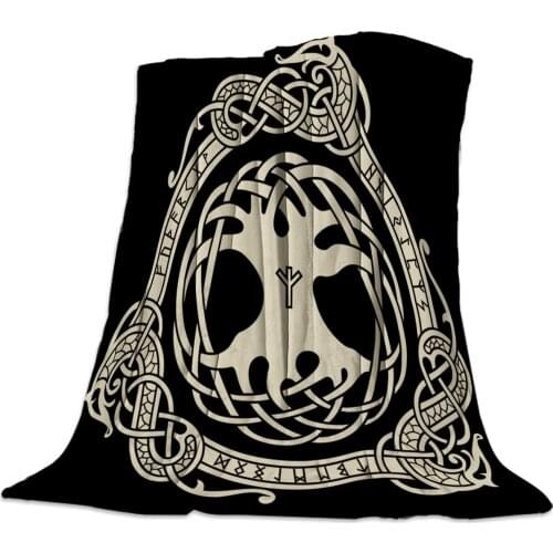 Flannel Blanket for Bed Ancient Totem Geometric Symbol Throw Blanket Soft Blanket Warm Sofa Bed Sheets Blanket for Picnic