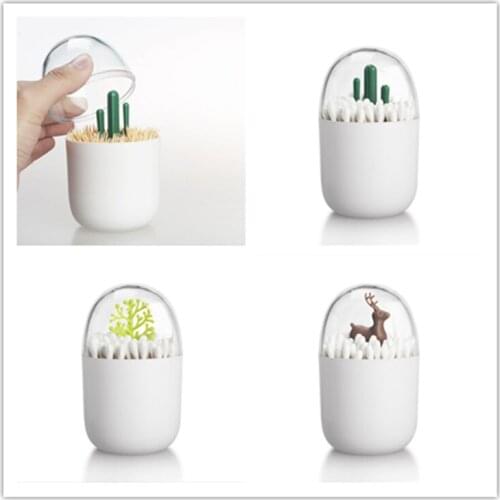 Four Seasons Plant Toothpick Storage Box Animal Cotton Swab Box Sundries Storage Box