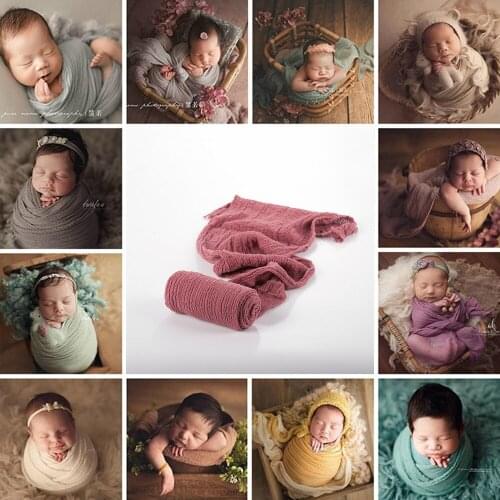 Hot 180*40 Cm Stretch Wraps Newborn Photography Props Shooting Accessories Baby Boy Girl Stretchy Soft Knit Posing Swaddlings