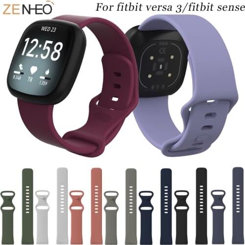 L/S Watchband For Fitbit Versa 3 Replacement for Fitbit Sense Smart Watch Soft Silicone Wristband Watch Band Strap New
