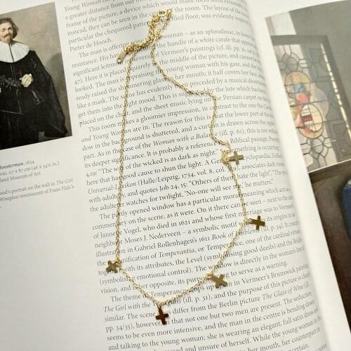 925 Sterling Silver Minimalist Cross Shaker Charm Choker Dainty Chain Boho Statement Layering Necklace 18k Gold Women Jewelry