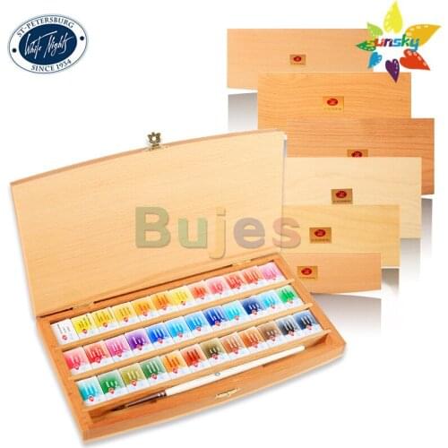 36 48 color russia white night solid watercolor scholar artist watercolor pigment hand painted watercolor art set paint supplies