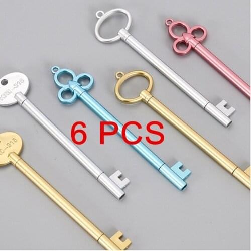 6Pcs/lot Keys Design Gel Pen Set Kawaii Stationery Pens Canetas Material Escolar Office School Supplies Stationary Gifts