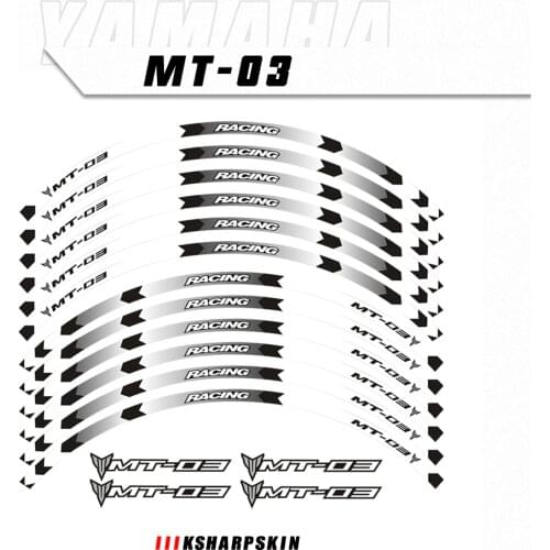 Motorcycle decal Outer wheel rim stickers tire film border reflective decals tire decoration sticker For YAMAHA MT-03 MT 03 mt03