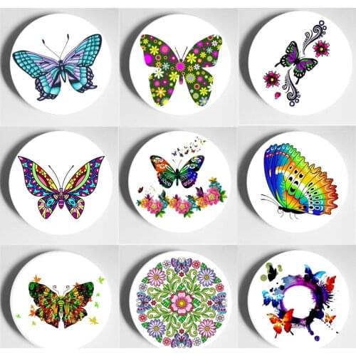 European Style Handmade Wall Plate Colourful Butterflies Decorative Plate High-End Art Wall Display Plate Decoration Crafts