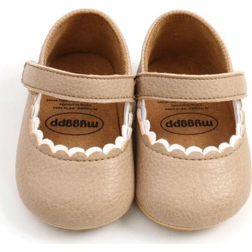 2021 Toddler Newborn Baby Girls Solid Color Crib Shoes Infant Cartoon Soft Sole Non-slip soft sole sneakers first walkers