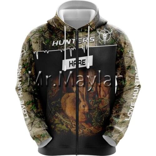 Hare Hunting Camo 3D Printed Jacket Men/Women Harajuku Hoodie Unisex Casual Streetwear Sweatshirt Pullover sudadera hombre AW123