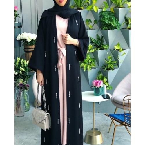 Ramadan Abayas for Women Kaftan Abaya Dubai Islam Kimono Cardigan Muslim Dress Caftan Marocain Turkish Islamic Clothing 2021 Eid