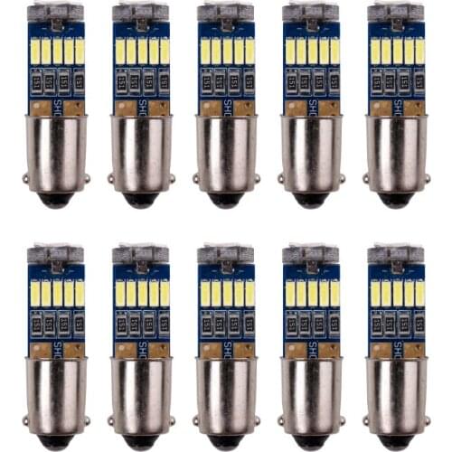 RXZ 100pcs ba9s LED t4w h6w 4014LED 15SMD Canbus For car Reverse Lights or Parking Lights, License Plate Lights,White