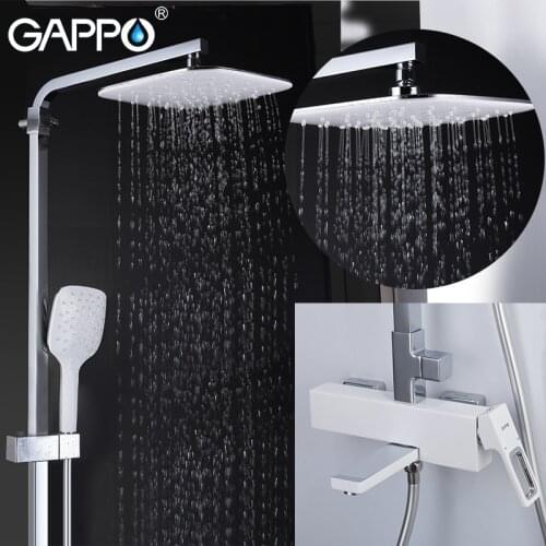 GAPPO Shower Faucets bathroom cold hot water bathtub faucets big square overhead shower shower system waterfall mixer G2417-8
