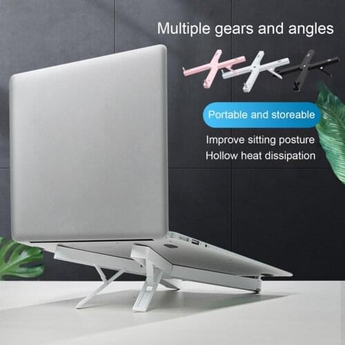 Laptop Rack Stable Ergonomic Design Adjustable Angle Portable Heat Dissipation Laptop Stand Riser Holder for Home Office Laptop