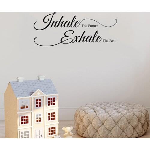 Inhale The Future Exhale Wall Decal The Past Yoga Studio Meditation Wall Stickers Vinyl Mural Reevocable DW11017