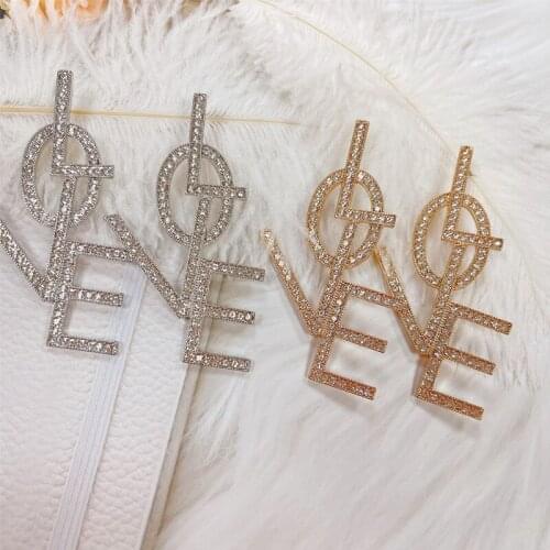 Vintage Hyperbole Casual Bling Letter Long Tassel Girl Dangle Earrings Fashion Big Earrings Jewelry Gift Party for Women G8