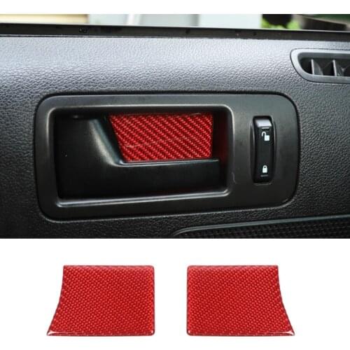 2Pcs/set Carbon Fiber Inner Door Bowl Trim Patch For Ford Mustang 2009-2013 Car Interior Sticker