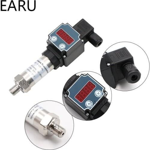 0-5V Output -1~0~10bar/16bar/6bar/25bar, 10-30VDC, G1/4 Thread 0.5%, Pressure Transmitter Pressure Transducer Sensor LCD Display
