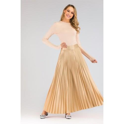 Womens Long Pleated Skirt Muslim Bottoms Skirts High Waist Pencil Skirt Ramadan Party Worship Service Islamic Clothing
