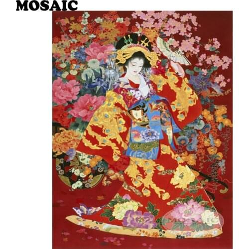 5d diamond painting, japanese geisha rhinestones,painting rhinestones,5d diamond mosaic,square diamond,home Decoration B200