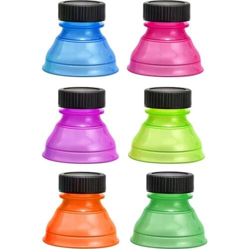 6pcs Mulitfunction Reusable Beverage Can Cap Cover Soda Beer Cans Flip Leak-proof Bottles Lid Jars Protector Snap Tops Random