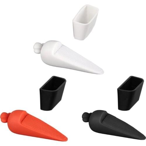 62KC Cute Carrot-shape Buffer Silent Door Block Anti-pinching Door Stopper Removable