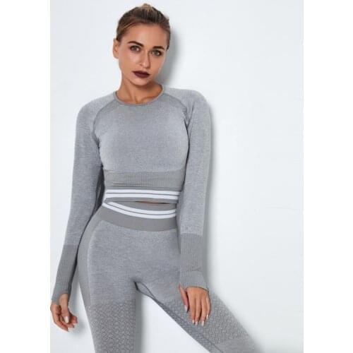 ATHVOTAR Running Yoga Crop Tops Women Long Sleeve Fitness Shirts Workout Vital Sports Shirts with Thumb Hole Sportswear