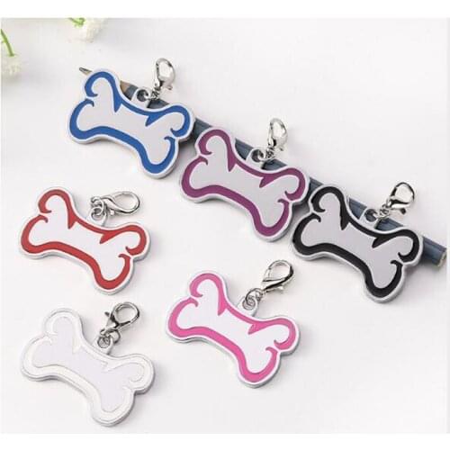 Free Shipping Bone Shape Pet Tag Zinc Alloy Dog Name Tag Dog Cat ID Tag Personalized Puppy Dog Customized Tag Collar Pendant