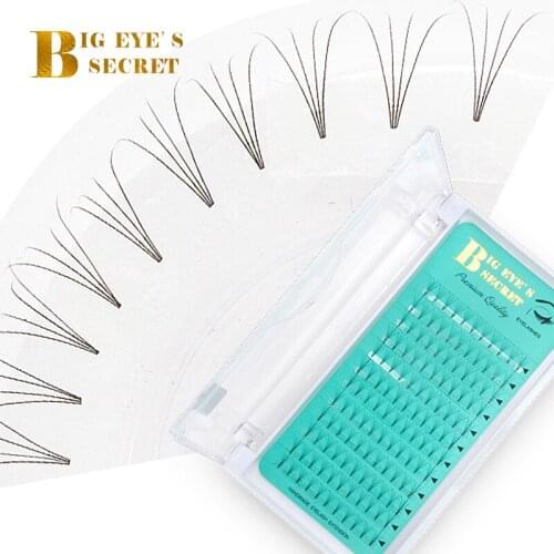 Big eyes secret Lash Extesion Short stem Pre Made Volume fans Faux Mink Premade Russian Volume Eyelash Extension