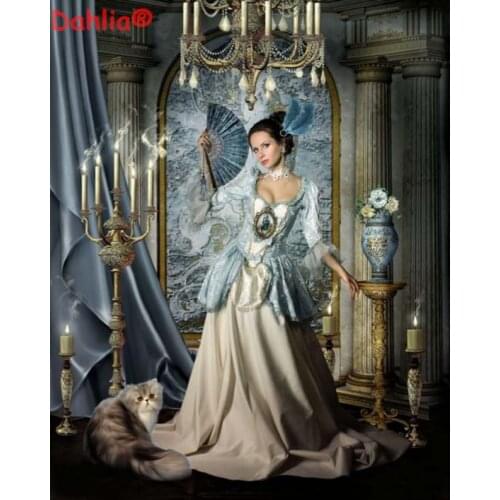 Noble lady Sexy Portrait oil painting Needlework Embroidery DIY Cross Stitch Kits Crafts 14CT Unprinted Home Decor Handmade