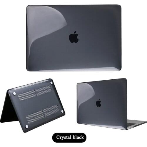 For Apple MacBook Air 13/11 Inch/MacBook Pro 13/15/16 Inch/Macbook 12 (A1534) Laptop Case Crystal Black Hard Shell
