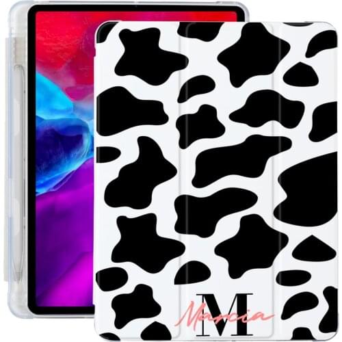 Custom Name Cow Texture For iPad Air 4 Case 2020 iPad 10.2 Case 7th 8th Generation iPad 9.7 5th 6th Cover 10.5 Air 1 2 Mini 5 4