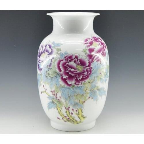 Jingdezhen modern craft ceramic peony flower vase H32cm
