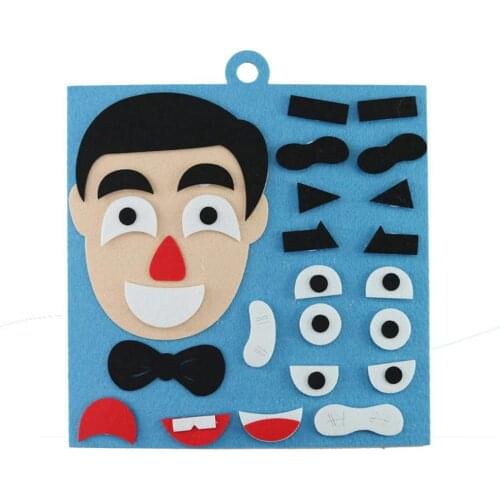 Kids Puzzle Toy DIY Creative Handmade Cloth Book Change Face Facial Features Matching Early Education Toys