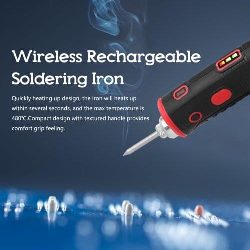 Electric Soldering Iron Wireless Rechargeable Soldering Iron Bright LED Light Mini Welding Equipment Solder Welding Tools