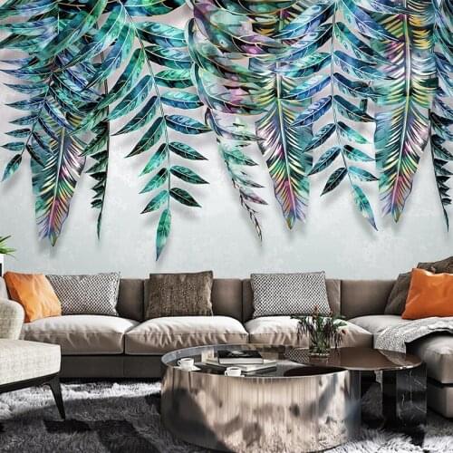 Custom Photo Mural 3D Tropical Plant Leaf Living Room Bedroom Dining Room Kitchen Decoration Wall Painting Wallpaper Home Decor