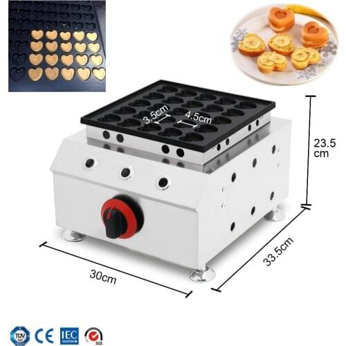 Heart Shaped Waffle Machine Mini LPG Gas dutch poffertjes grill poffertjes Maker waffle pancake maker 25 holes Muffins Machine