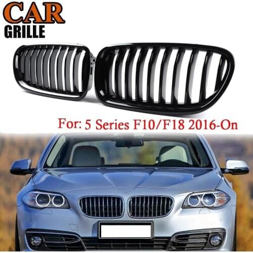 Gloss Black Car Front Kidney Grille Single Slat Grill For-BMW 5 Series F10 F11 F18 M5 2010-2017