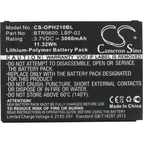 Cameron Sino 3060mAh Battery for Opticon H21, H21 1D, H21 2D, H22, H22 1D alpha, H22 1D qwerty, H22 2D, H-25, H-25 1D, H-25 2D