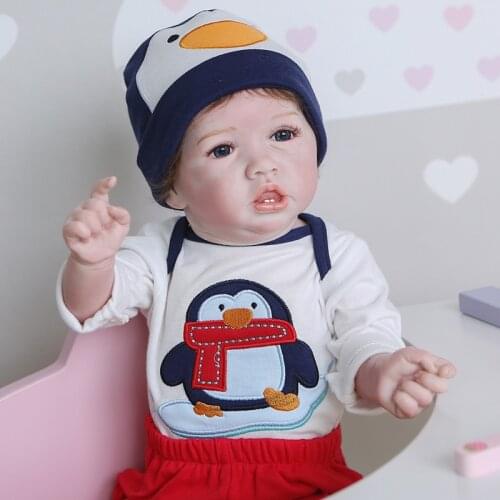 22inch Popular Reborn Saskia Bebe Doll Reborn Toddler Baby In Long Dress Handmade Collectible Art Doll Bath Toy