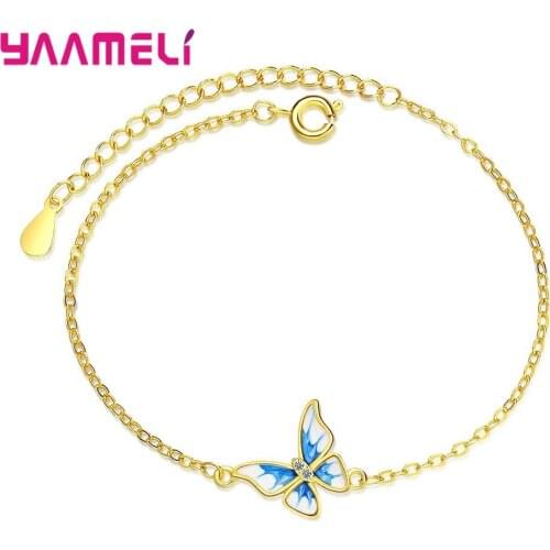 Summer Sale Single Layer Butterfly Bracelet Simple Girls Sweet Butterfly Pendant Charm Bracelets Hand Jewelry Gifts For Women