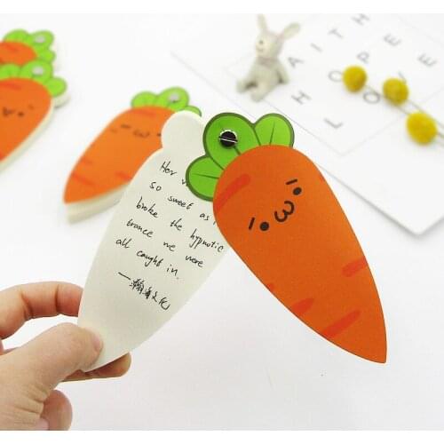 Carrot Notebook Cute Memo Pad Book Blank Word Card Creative Loose Student Model Number Mini Portable Leaf Small Brand Name